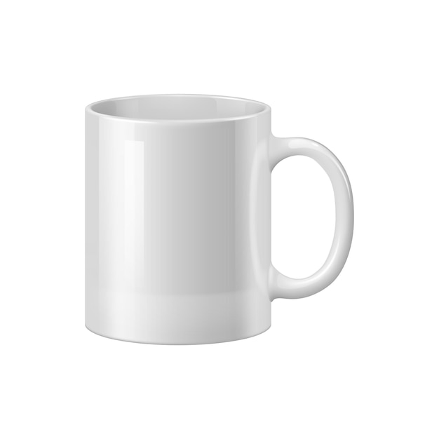 Vector mug realistic coffee or tea cup ceramic tableware