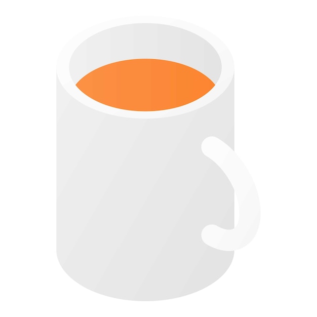 マグカップ ティー アイコン白い背景に分離された Web デザインのマグカップ ティー ベクトル アイコンの等尺性