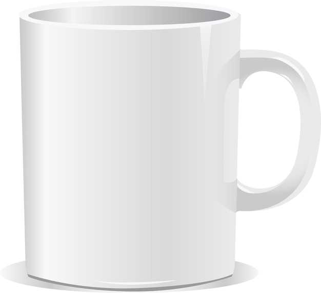 Mug white realistic blank template vector