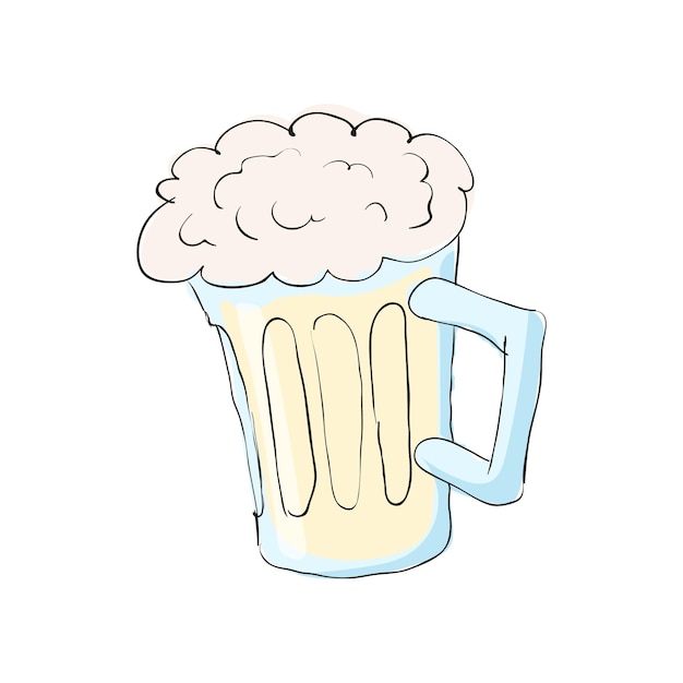 Mug with beer icon in cartoon style isolated on white background Dishes and drink symbol