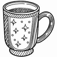 Vector a mug with a pattern of stars and stars on it