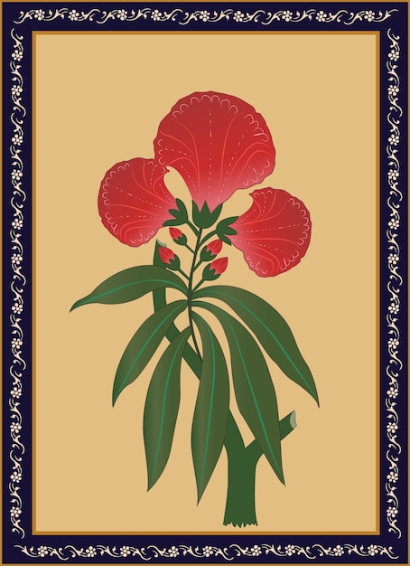 Mughal art paintings Floral painting Mughal paintings flower art motif