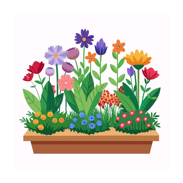 Vector mughal garden illustration with garden frame