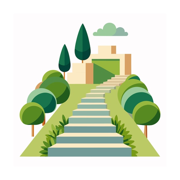 mughal garden illustration with garden frame