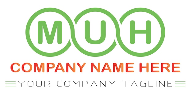 Vector muh letter logo design