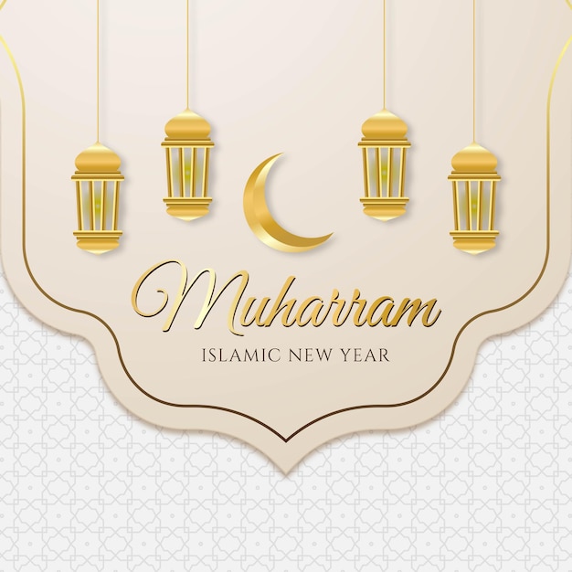 Muharram islamic new year design template