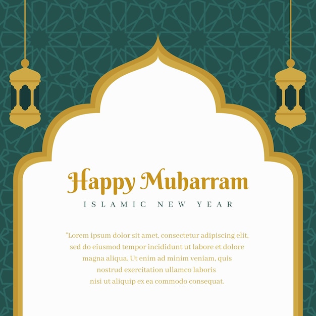 Muharram Islamic new year flat template