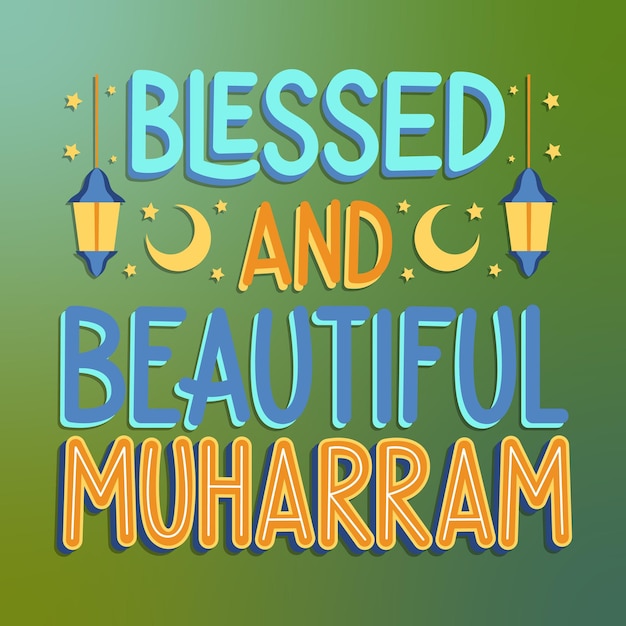 Vector muharram mubarak islamic month