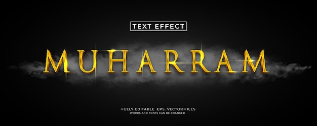 Muharram text style effect editable