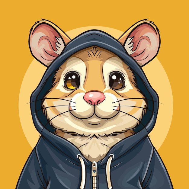 Muis in capuchon grappige cartoon vector illustratie