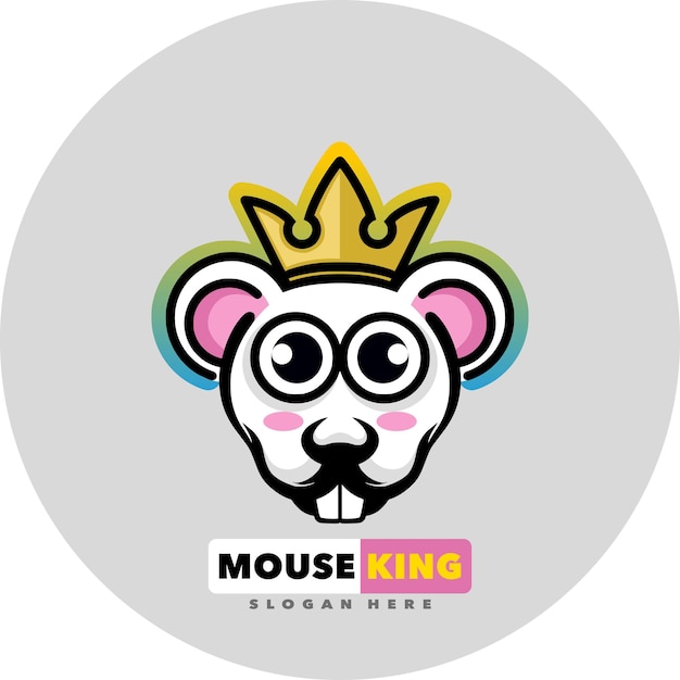 Muis koning cartoon logo sjabloon