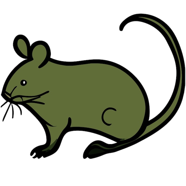Muis rat zoogdier varmint hand getekende cartoon sticker pictogram concept geïsoleerde illustratie