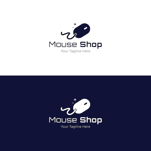 Muis winkel logo ontwerp vectorillustratie