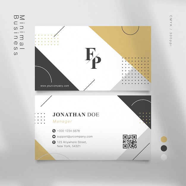 Muji geometric shapes business card