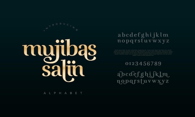 Mujibas premium luxury romadhon alphabet letters and numbers elegant typography islamic ramadan