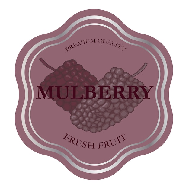 Mulberry fruit stempel badge logo sticker sjabloon