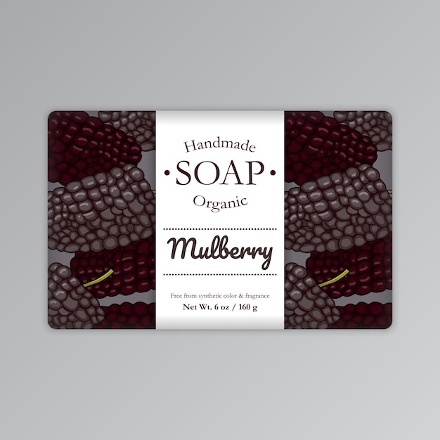 Mulberry soap packaging label template