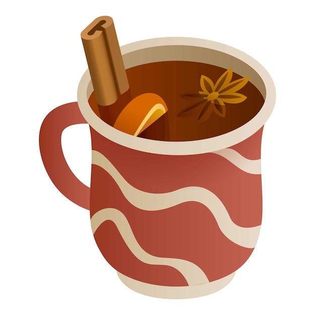 Mulled wine icon Isometric of mulled wine vector icon for web design isolated on white background