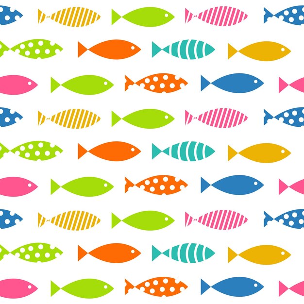 Mult Fish Seamless Pattern Background Vector Illustration