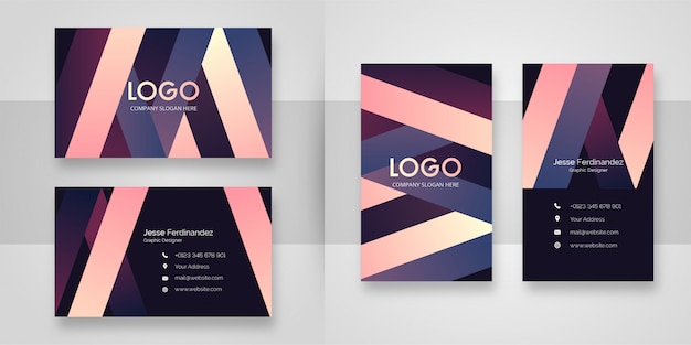 Multi color stylish  business card template