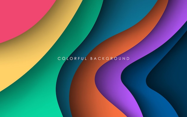 Multi colored abstract dynamic colorful soft gradient papercut overlap layers background