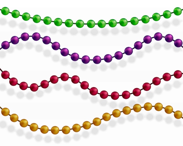 Vector multi colored beads. beautiful chain of different colors.