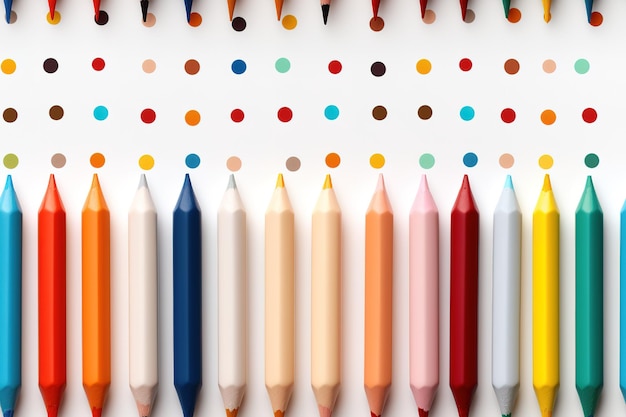 ベクトル 白い背景に高解像度の複数の色鉛筆