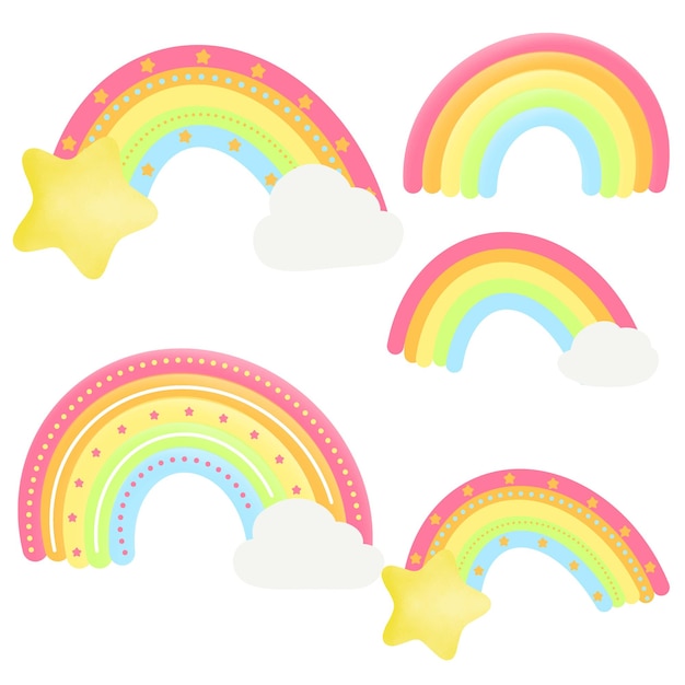 Vector multi colored rainbow shape collection design vector illustration