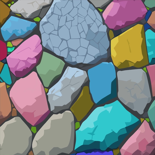 多色の石の質感