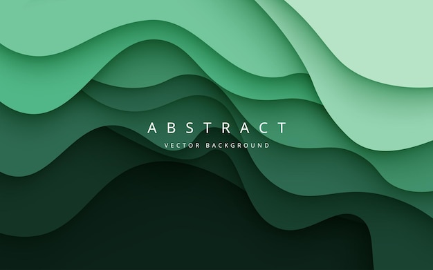 Multi gekleurde abstracte groene papercut overlappende lagen achtergrond eps10 vector