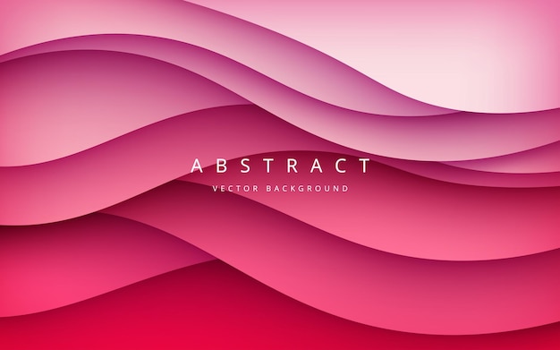 Multi gekleurde abstracte roze dynamische golvende papercut overlappende lagen achtergrond eps10 vector