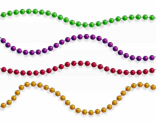 Vector multi gekleurde kralen. mooie ketting van verschillende kleuren.