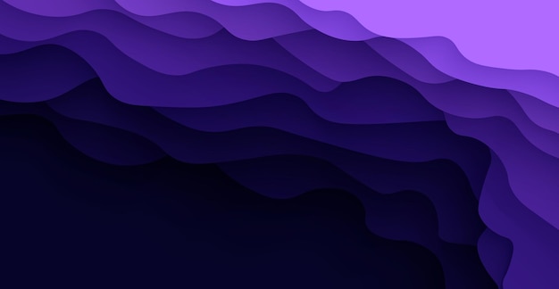 Multi kleur asbtract paarse golf papercut overlappende lagen achtergrond eps10 vector
