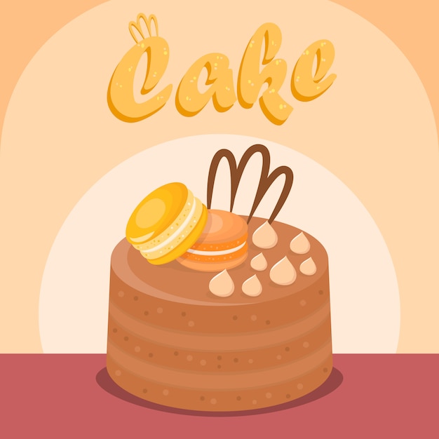 Multi layer cake flat vector social media banner