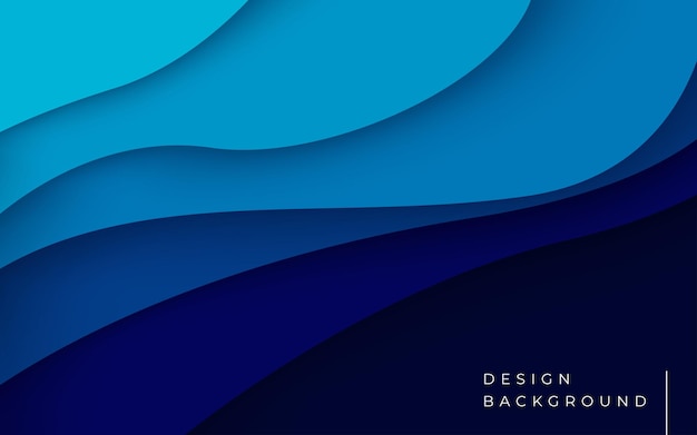 Multi layers blue color texture 3d papercut layers in gradient vector banner abstract paper cut