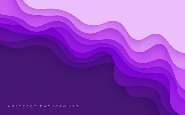 Multi layers purple texture 3D papercut layers in gradient vector banner Abstract paper cut