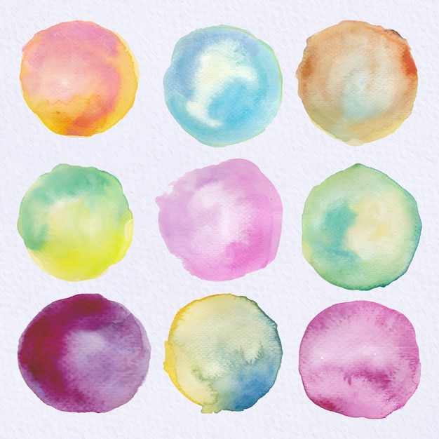 Multicolor aquarelcirkels collectie