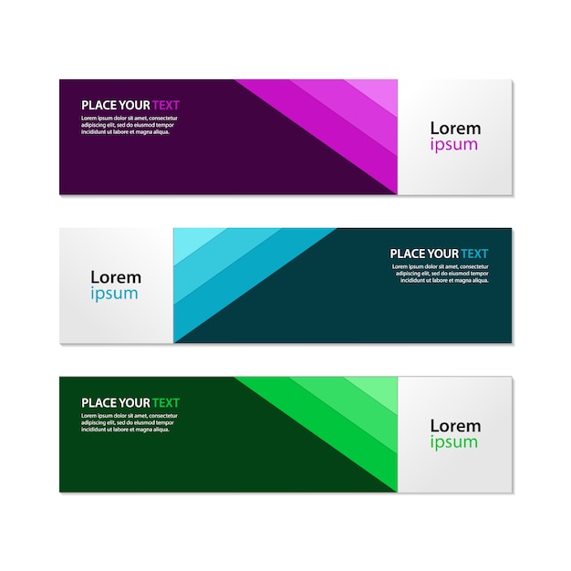 Vector multicolor banner collection