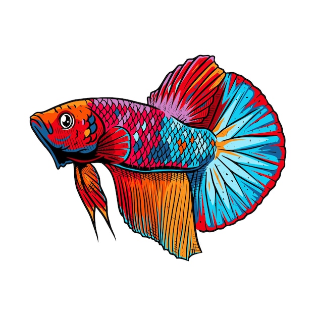 Multicolor betta fish