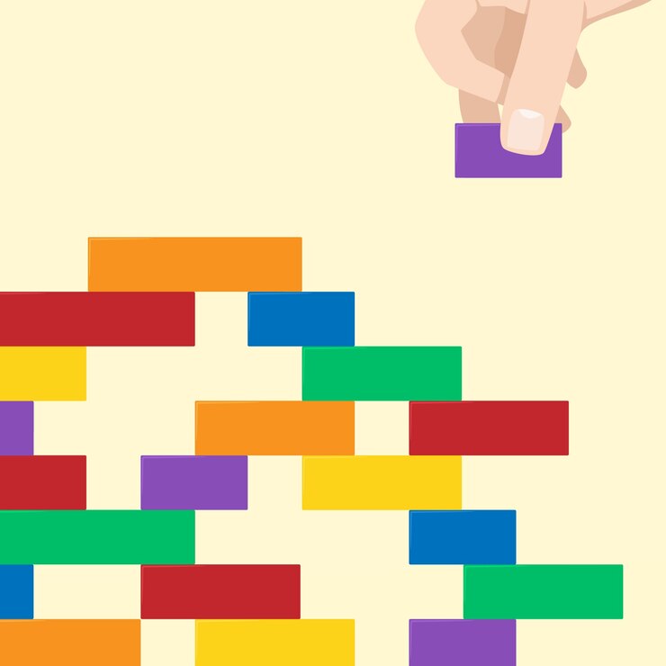 Vector multicolor blocks structure background