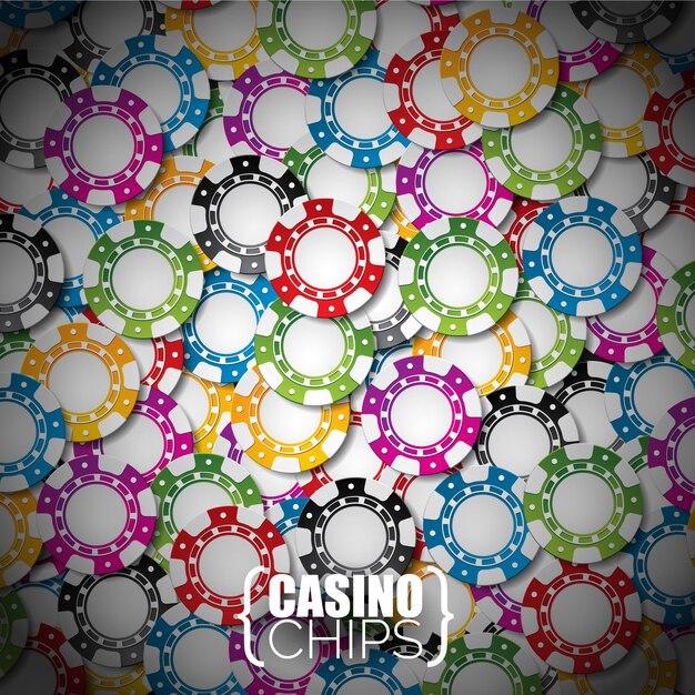 Vector multicolor casino chips background