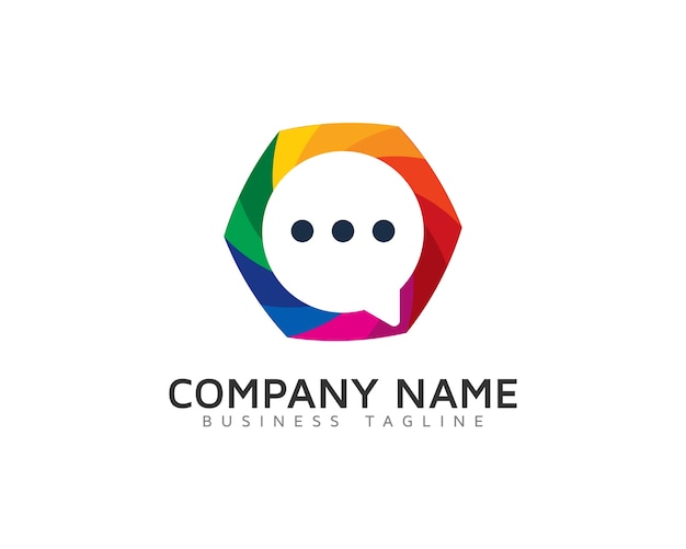 Vettore logo multicolore di chat