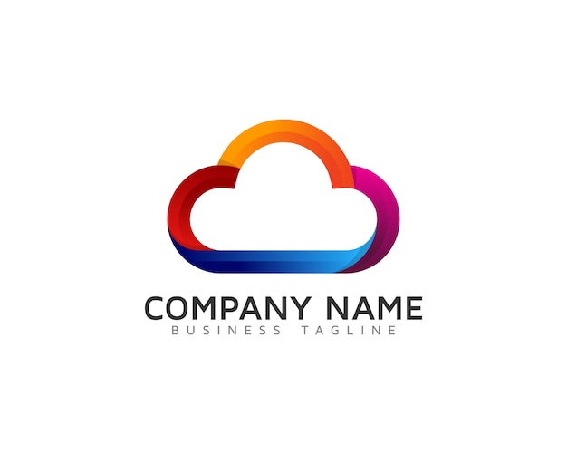 Multicolor cloud logo ontwerp