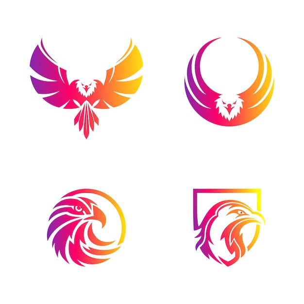 Multicolor eagle logo collection