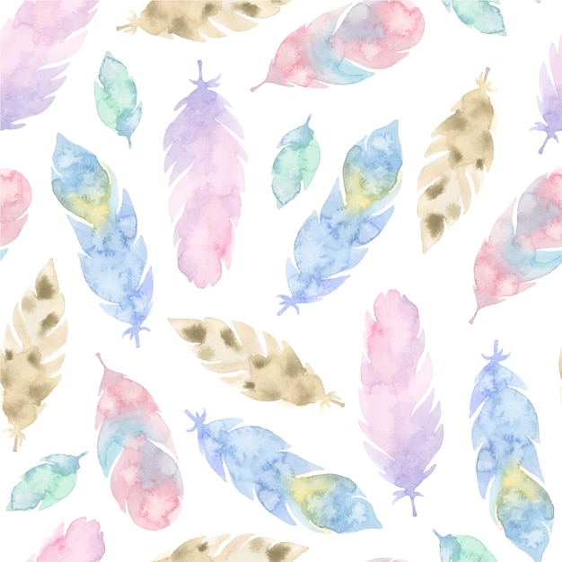 Vector multicolor feathers pattern background