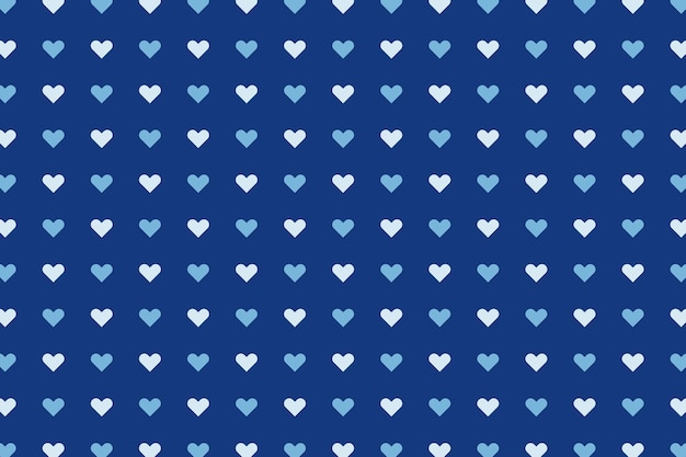 Multicolor heart seamless pattern vector. Abstract blue love hearts background for valentine's day.