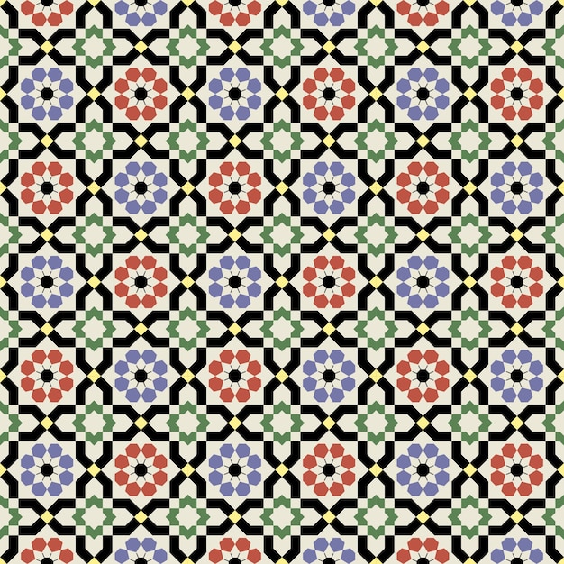 Vector multicolor islamic seamless pattern