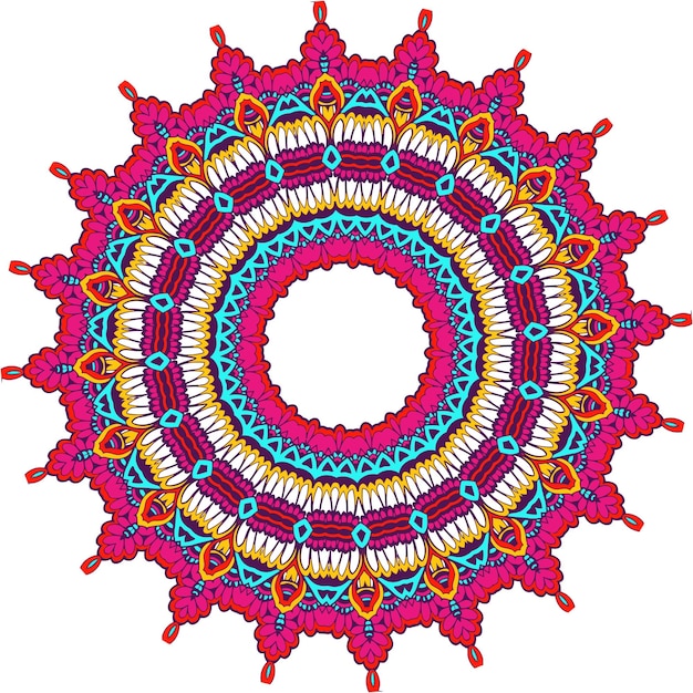 Vettore sfondo mandala multicolore. pagina del libro da colorare. forma insolita del fiore. orientale. anti stress