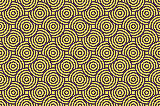 Multicolor overlapping circles vector background. seamless japanese wave pattern.