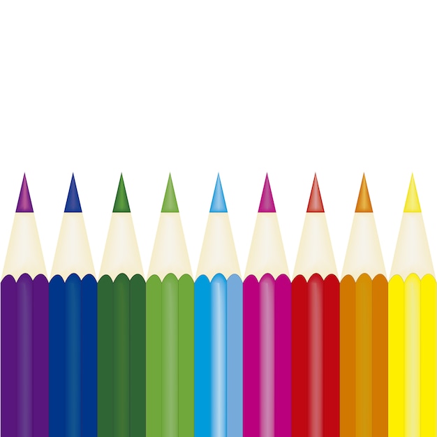 Vector multicolor pencil on white background